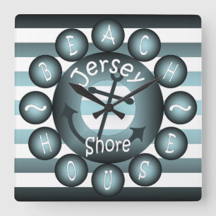 “Jersey Shore” ~ “Beach House” ~ “Summer Square Wall Clock