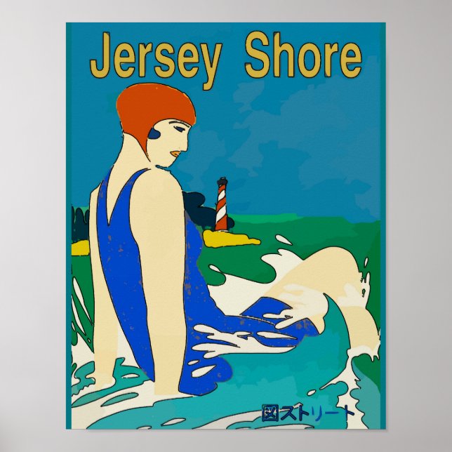 Jersey Shore, Deco Bather, Japanese Poster (Front)