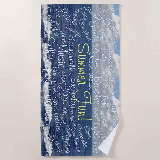 Jersey Shore Fun Things to Do Beach Towel (Front)