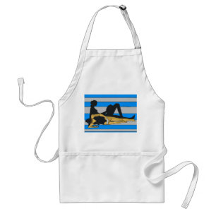 Jersey Shore, Gal on Beach Towel Standard Apron