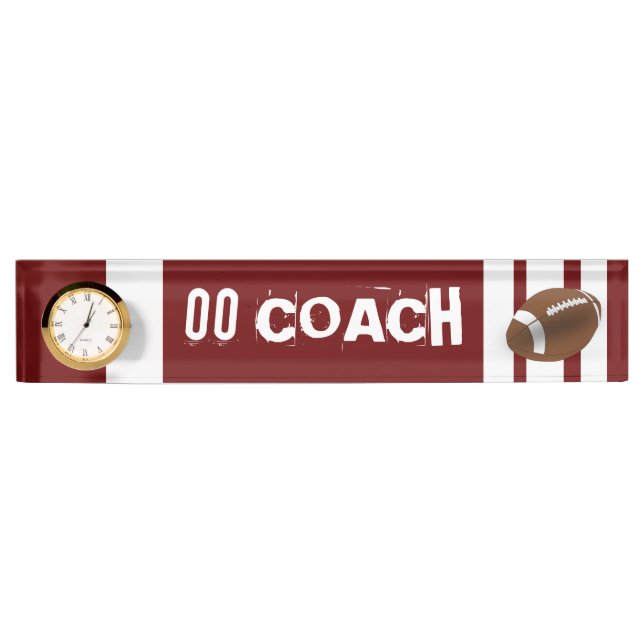 Jersey Sports Coach Team Office Number Peace Love Nameplate (Front)