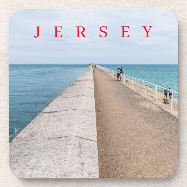 Jersey St.Catherine's Breakwater view coasters (Front)