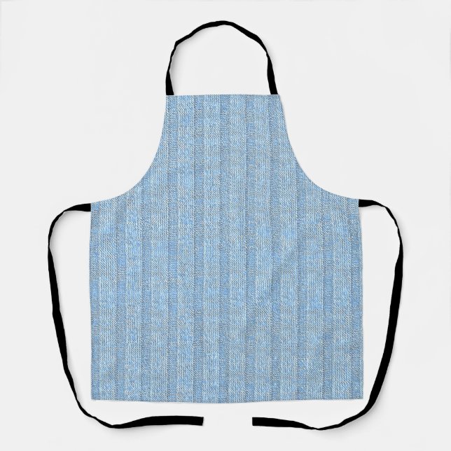 Jersey Stripe Knit Pattern in Baby Blue  Apron (Front)