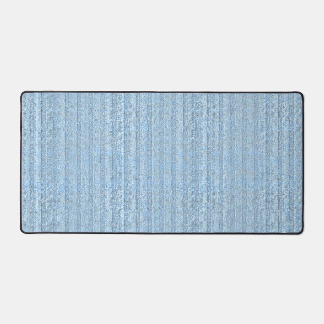 Jersey Stripe Knit Pattern in Baby Blue  Desk Mat (Front)