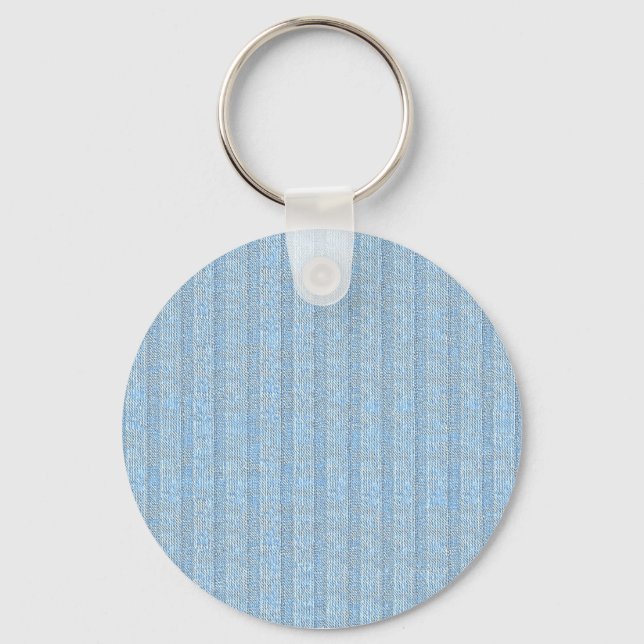 Jersey Stripe Knit Pattern in Baby Blue  Key Ring (Front)
