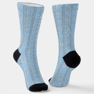 Jersey Stripe Knit Pattern in Baby Blue Socks