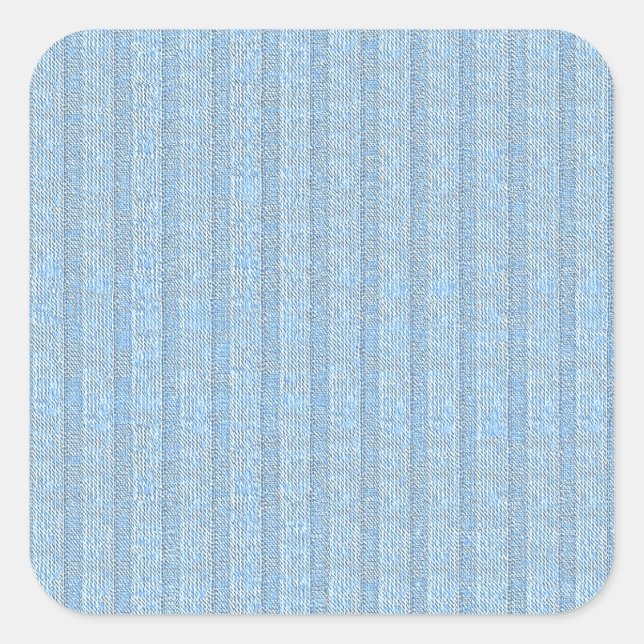 Jersey Stripe Knit Pattern in Baby Blue  Square Sticker (Front)