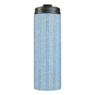 Jersey Stripe Knit Pattern in Baby Blue Thermal Tumbler