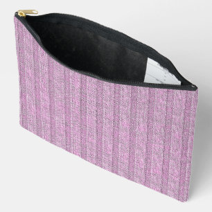 Jersey Stripe Knit Pattern in Powder Pink Accessory Pouch