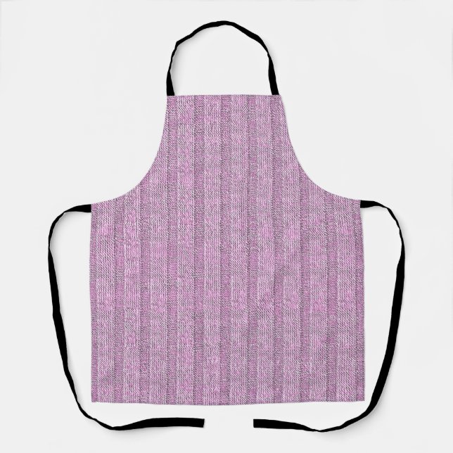 Jersey Stripe Knit Pattern in Powder Pink Apron (Front)
