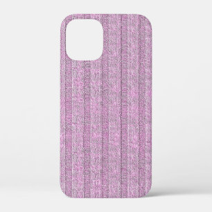 Jersey Stripe Knit Pattern in Powder Pink iPhone 12 Mini Case