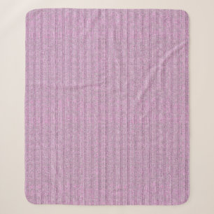 Jersey Stripe Knit Pattern in Powder Pink Sherpa Blanket