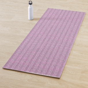 Jersey Stripe Knit Pattern in Powder Pink Yoga Mat