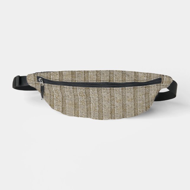 Jersey Stripe Knit Pattern in Soft Beige Bum Bags (Front)