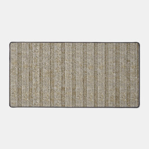 Jersey Stripe Knit Pattern in Soft Beige Desk Mat