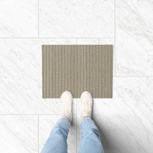 Jersey Stripe Knit Pattern in Soft Beige Doormat
