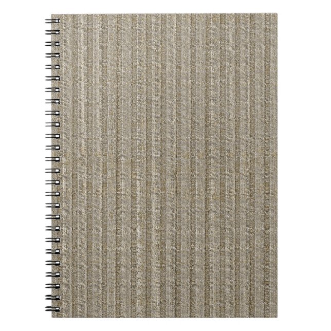 Jersey Stripe Knit Pattern in Soft Beige Notebook (Front)