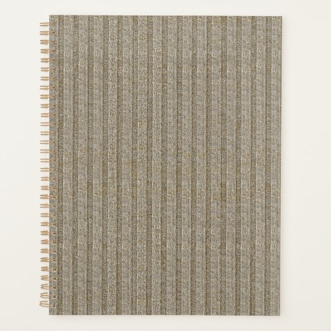 Jersey Stripe Knit Pattern in Soft Beige Planner (Front)