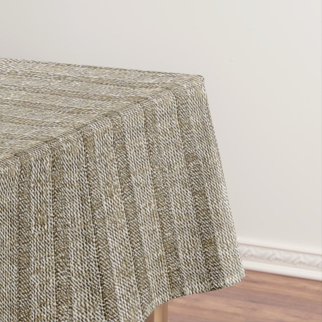 Jersey Stripe Knit Pattern in Soft Beige Tablecloth (In Situ)