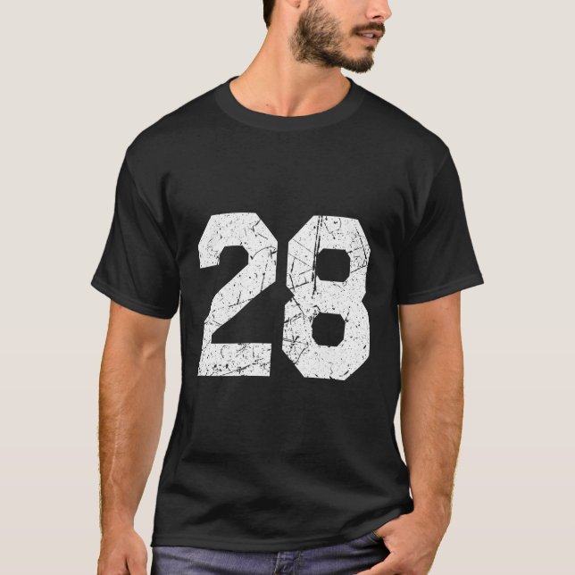 Jersey Uniform Number 28 T-Shirt (Front)