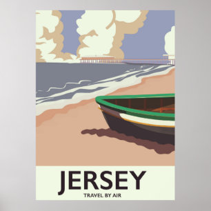 Jersey vintage seaside travel poster