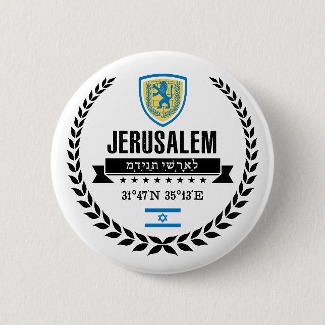 Jerusalem 6 Cm Round Badge (Front)