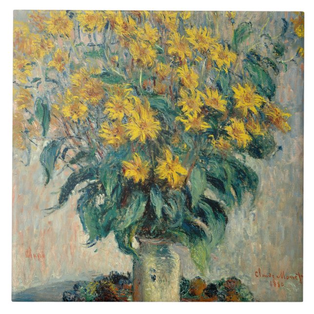 Jerusalem Artichoke Flowers, 1880 (oil on canvas) Tile (Front)