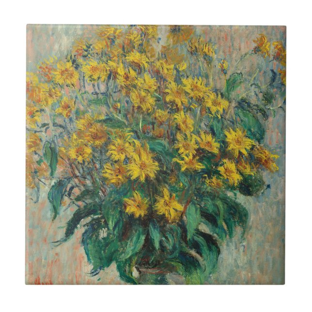 Jerusalem Artichoke Flowers by Claude Monet Ceramic Tile (Front)