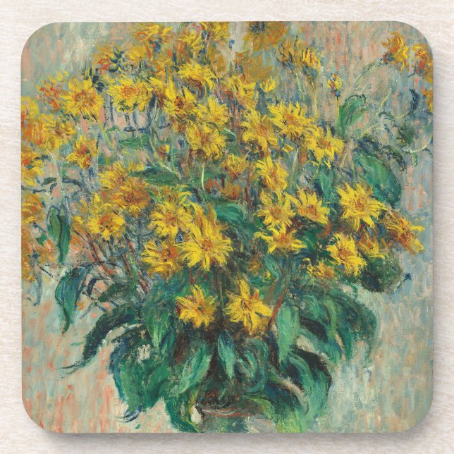 Jerusalem Artichoke Flowers by Claude Monet Coaster (Front)