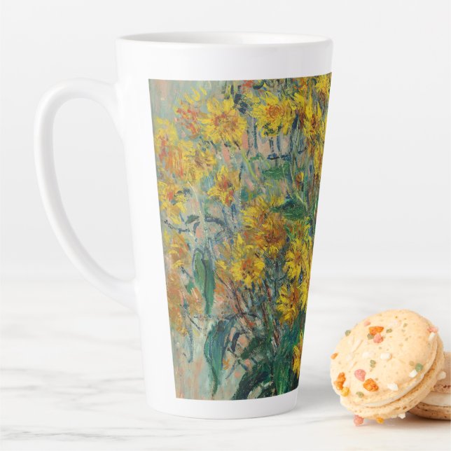 Jerusalem Artichoke Flowers by Claude Monet Latte Mug (In Situ)