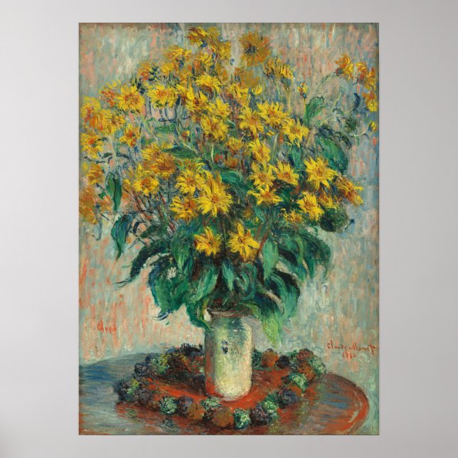 Jerusalem Artichoke Flowers by Claude Monet Poster (Front)
