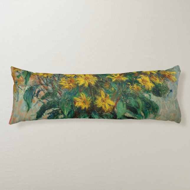 Jerusalem Artichoke Flowers - Claude Monet Body Cushion (Front)