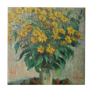 Jerusalem Artichoke Flowers - Claude Monet Ceramic Tile