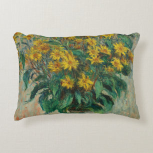 Jerusalem Artichoke Flowers - Claude Monet Decorative Cushion