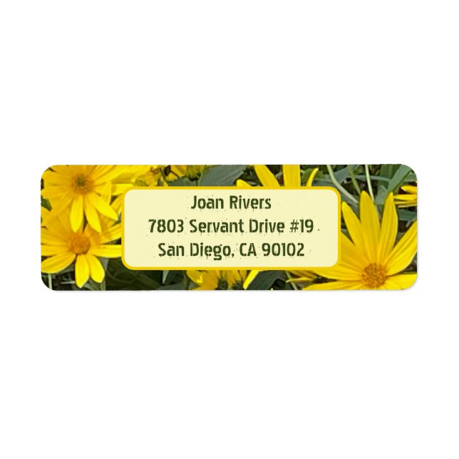 Jerusalem Artichoke Flowers Return Address Labels (Front)