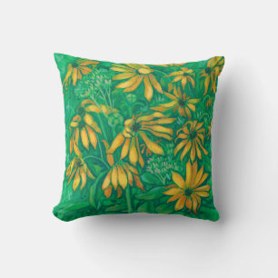 Jerusalem Artichokes Summer Flower Floral Painting Cushion
