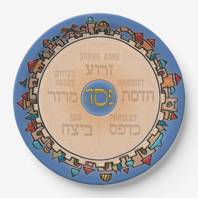 Jerusalem At Last (Seder) Paper Plate (Front)