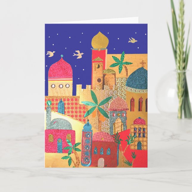 Jerusalem City Colourful Art Card (Front)