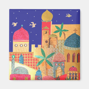 Jerusalem City Colourful Art Magnet
