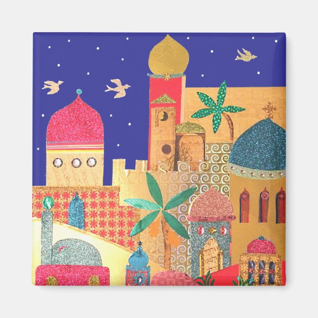 Jerusalem City Colourful Art Magnet (Front)