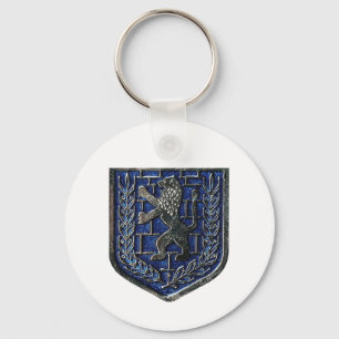 Jerusalem Crest Blue Key Ring