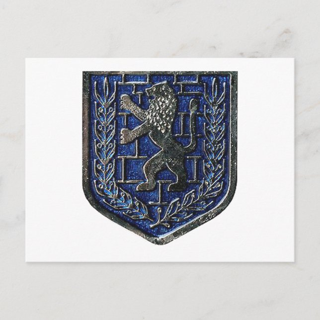 Jerusalem Crest Blue Postcard (Front)