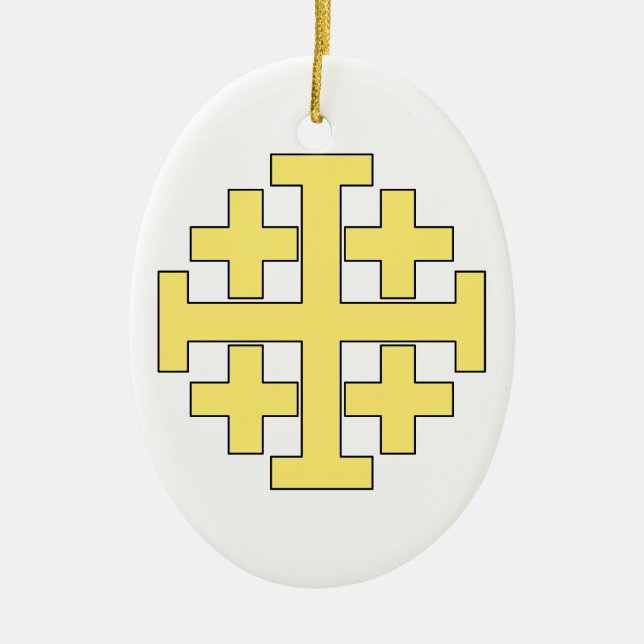 Jerusalem Cross Ceramic Ornament (Front)