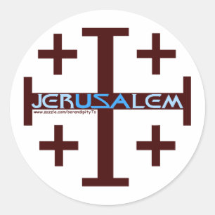Jerusalem Cross Classic Round Sticker