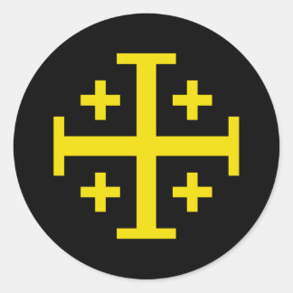 Jerusalem cross classic round sticker