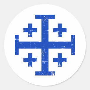 Jerusalem cross classic round sticker
