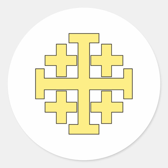 Jerusalem Cross Classic Round Sticker (Front)