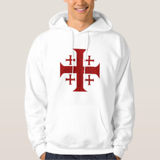 Jerusalem Cross, Distressed Hoodie