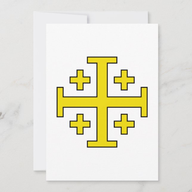 Jerusalem Cross Five‑Fold Cross of Christ Invitation (Front)
