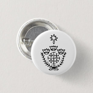 Jerusalem Cross historical pilgrimage tattoo stamp 3 Cm Round Badge
